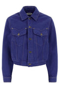 Versace Cropped Non-Stretch Denim Jacket