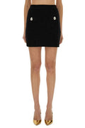 Balmain Button Embellished High-Waisted Mini Skirt