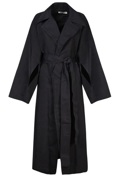 Quira Oversized Belted Coat with Pockets