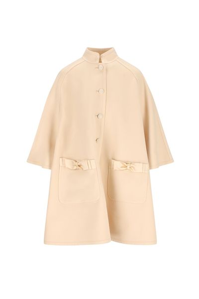 Valentino Bow Detailed Button-Up Coat