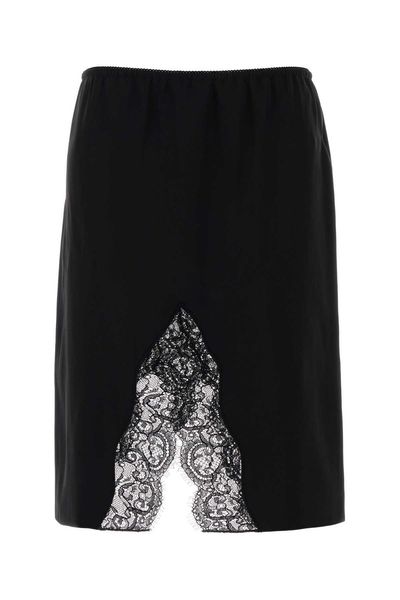 Saint Laurent Split Slip Lace Skirt