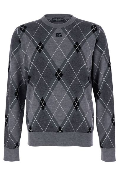 Dolce & Gabbana Logo Intarsia Knitted Jumper