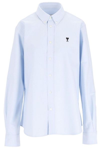 AMI Logo Detailed Long Sleeved Shirt