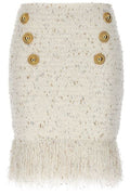 Balmain Tweed Fringed Mini Skirt