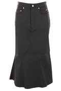 Rick Owens Flared Midi Denim Skirt