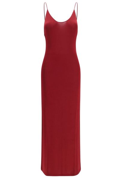 Saint Laurent Cassandre-Chain Backless Dress