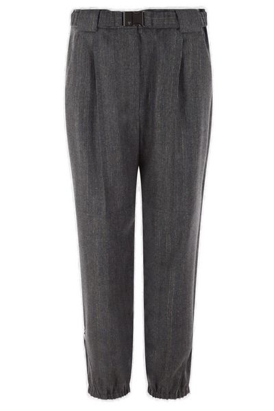 Brunello Cucinelli Belted-Waist Ankle Zipped Trousers