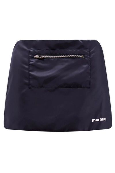 Miu Miu Technical Gazar Fleece Mini Skirt