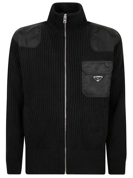 Prada Zip-Up High Neck Cardigan