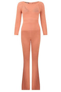 Alberta Ferretti Fitted Long-Sleeve Jumpsuit