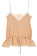 Chloé Lace-Trim Peplum Camisole Top