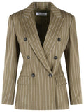 Max Mara Balta Pinstriped Double-Breasted Blazer