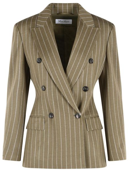 Max Mara Balta Pinstriped Double-Breasted Blazer