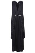Loewe Draped Embellished Deep V-Neck Dress