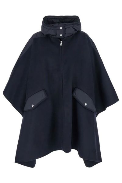 Moncler Zip-Up Hooded Cape
