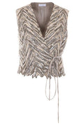 Brunello Cucinelli Sequin-Embellished V-Neck Vest