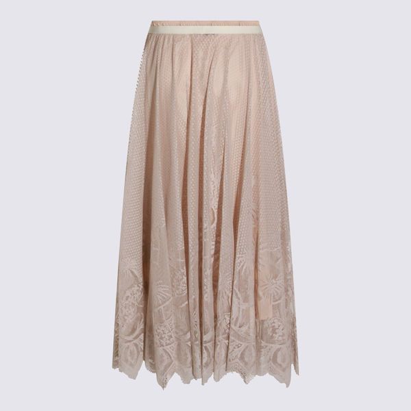 Fabiana Filippi Pleated Lace Maxi Skirt