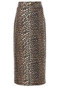 Ganni Leopard Printed Midi Skirt