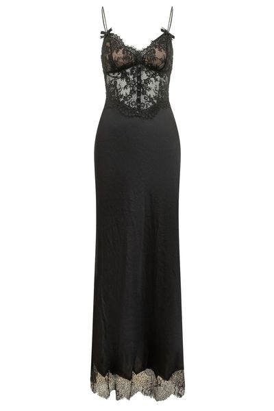 Self-Portrait Satin Lace Midi Dress