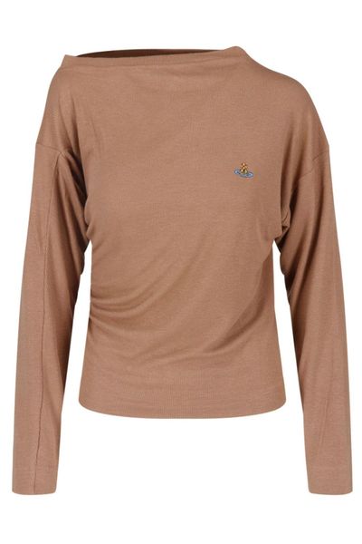 Vivienne Westwood Orb Logo Draped Long-Sleeve Top