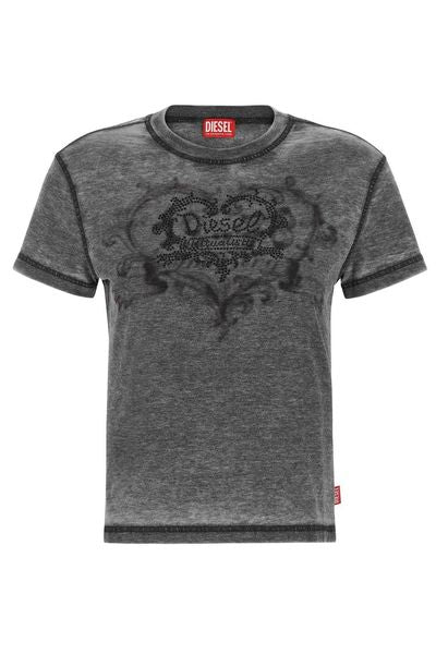Diesel T-Ila-AA10 Logo Embellished T-Shirt