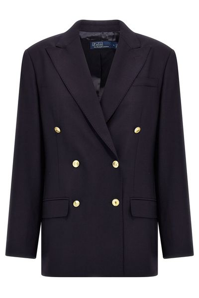 Polo Ralph Lauren Double-Breasted Crepe Blazer