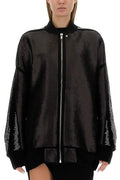 Rick Owens Sequin Embellished Zip-Up Coat