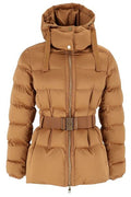 Elisabetta Franchi Hooded Belted Down Jacket