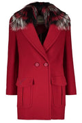 Fendi Double Breasted Fur-Collar Coat