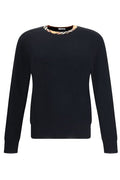 Burberry Checked Trim Crewneck Jumper