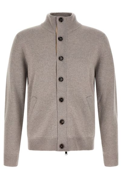 Brioni Ribbed Stand-Collar Cardigan