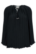 Lanvin Pleated Effect Lace-Up Blouse