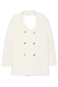 Malo Double-Breasted Collarless Coat