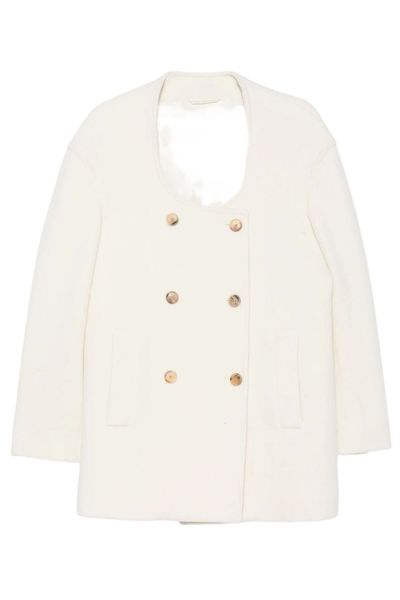 Malo Double-Breasted Collarless Coat