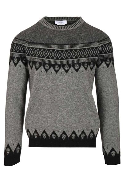 Alexander McQueen Skull Fair Isle Pattern Jacquard Jumper