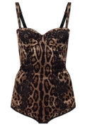 Dolce & Gabbana Leopard Printed Bodysuit