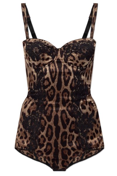Dolce & Gabbana Leopard Printed Bodysuit