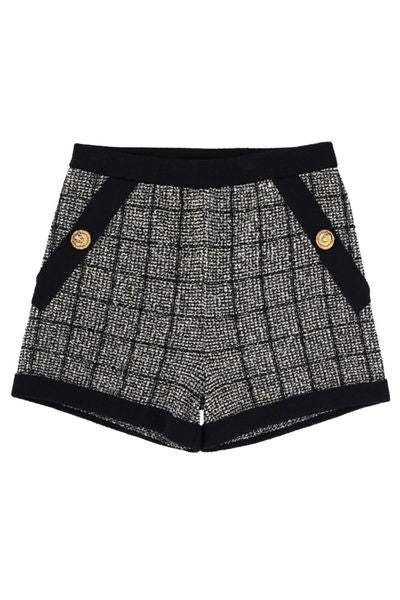 Balmain Checked Tweed Shorts