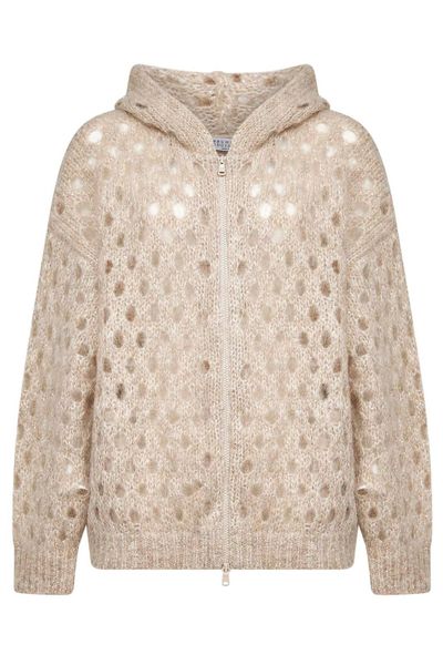 Brunello Cucinelli Zip-Up Hooded Cardigan