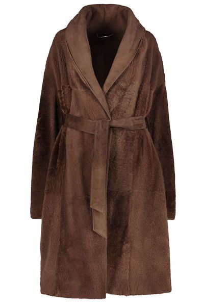 Moorer Bohememe Belted Shearling Coat