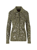 Gucci Polo Neck Tweed Cardigan