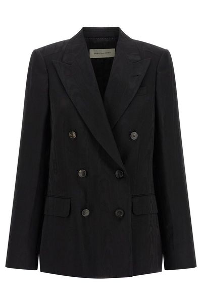 Dries Van Noten Barrysta Double Breasted Moiré Blazer