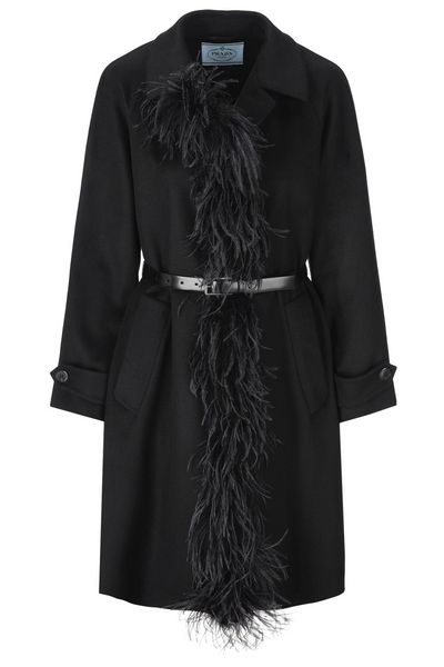 Prada Long-Sleeved Belted Coat