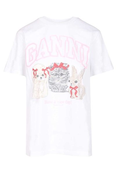 Ganni Animals Printed T-Shirt