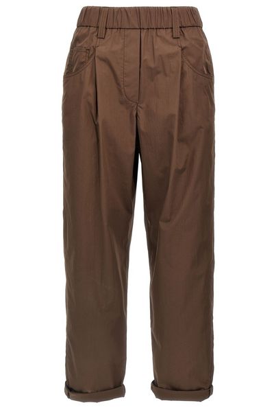 Brunello Cucinelli Embellished Lightweight Poplin Five-Pocket Track Trousers