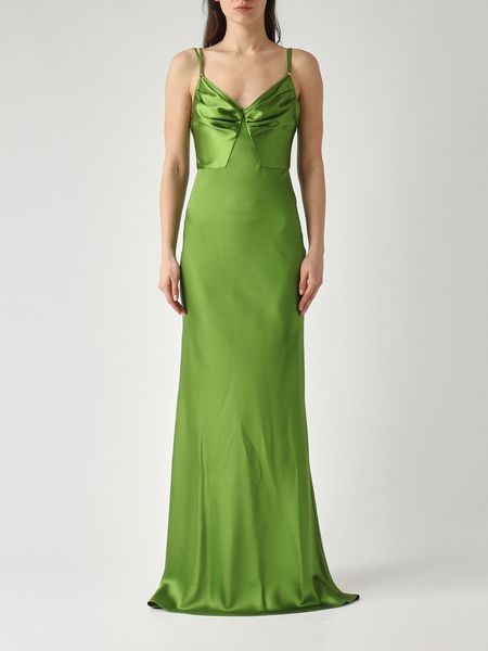 Elisabetta Franchi Draped Satin Maxi Dress