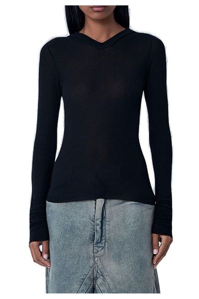 Rick Owens Ribbed-Knit Crewneck T-Shirt