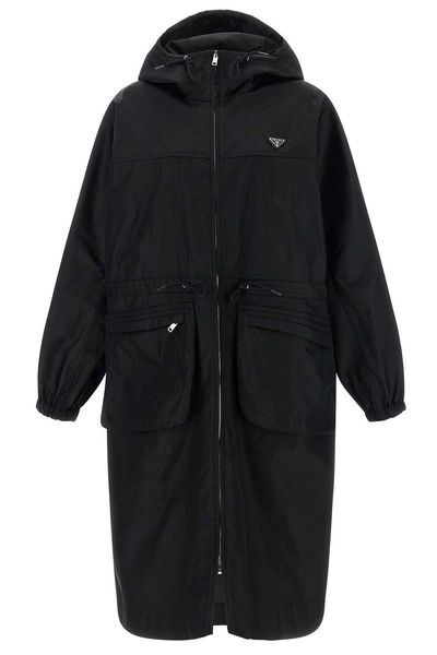 Prada Re-Nylon Zip-Up Hooded Raincoat