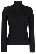 Ferragamo Textured Mock Neck Knitted Sweater