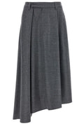Brunello Cucinelli Asymmetrical Hem Midi Skirt